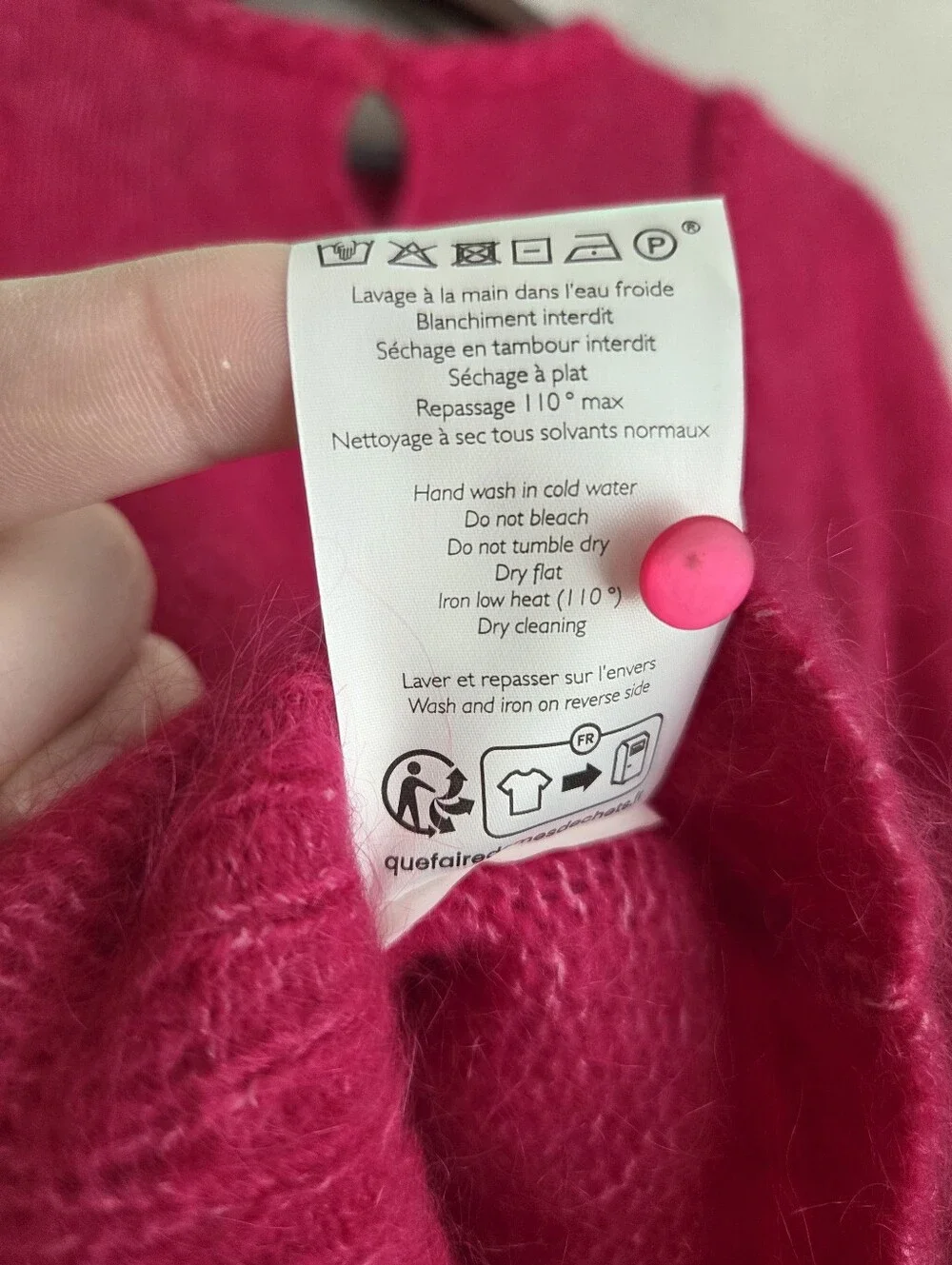 Sezane Annita Jumper in Raspberry size M